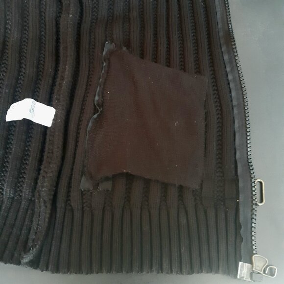 LCR 04s Black Full Zip Wool Blend Sweater Detachable Collar Buckle Detail - Picture 14 of 16